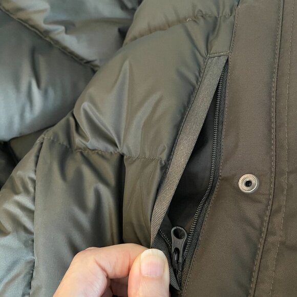 The North Face 550 Outdoor Cotton Nylon Shell Down Fill Parka Olive Green S NWOT - Picture 9 of 16